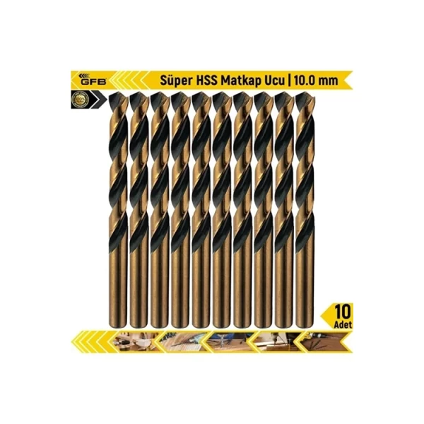 1764 GFB Uzun HSS Matkap Ucu 10.0 mm 184.00 mm