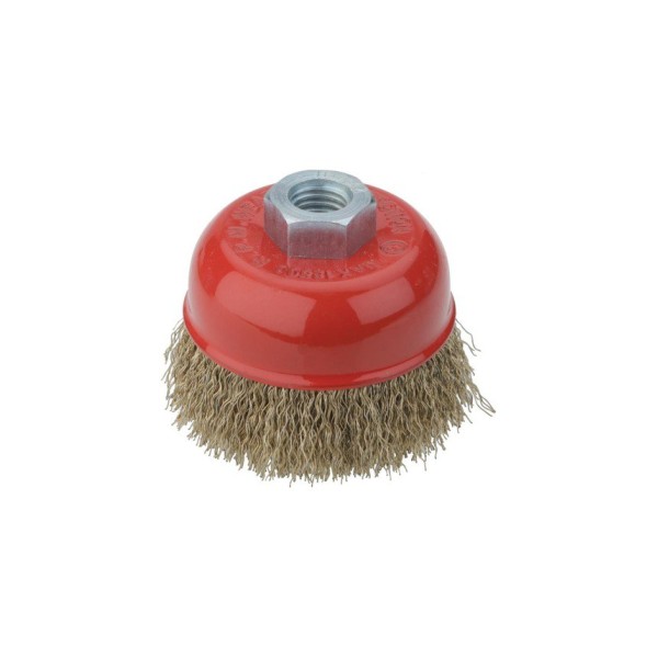 Çanak Dalga Telli Sarı Tel Fırça 75 mm