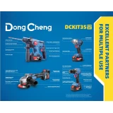 Dongcheng DCKIT35 4'lü Akülü Set (Kırıcı Delici + Darbeli Vidalama + Somun Sıkma + Taşlama) 2