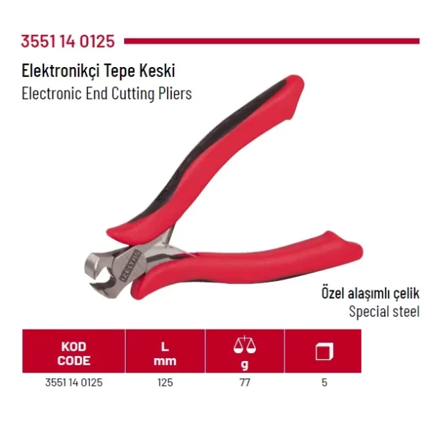 İzeltaş Elektronikçi Yan Keski 125 mm (3550140125)