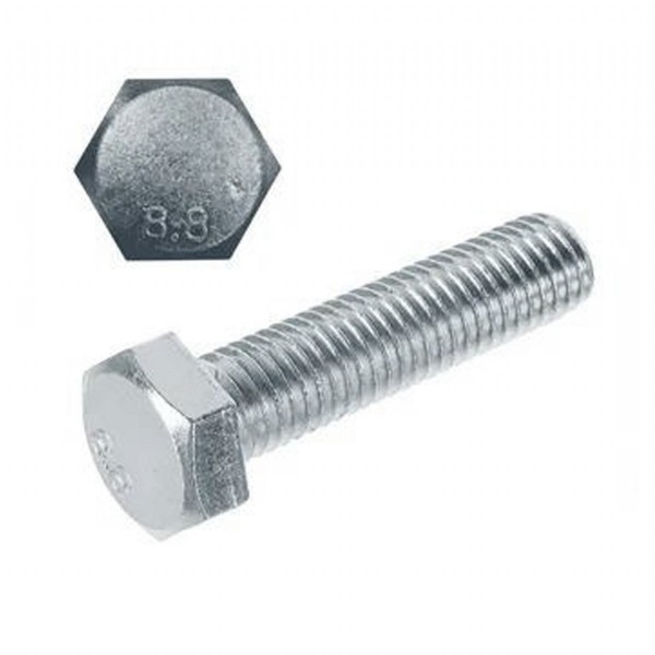 M5*50 Çelik Cıvata DIN933 8.8 (Beyaz)