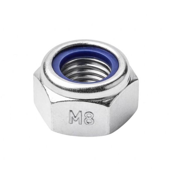 M8 Fiberli Çelik Somun DIN 985 Cı 6 Beyaz