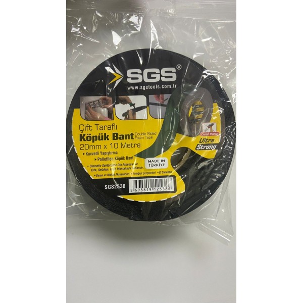 Sgs2538 Çift Taraflı Eva Köpük Bant Yeşil 20 mm 10 m