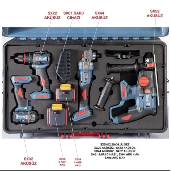Stechend SXS402 Set (SX22/32/44/52 1x4 AH-1x6 Ah)